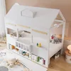 Hausbett 90x200 cm mit Bücherregal – Kinderbett in Weiß, Produktbild-Vorschau 6