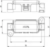 Technical drawing with dimensions of a fuse holder. Produktbild-Vorschau
