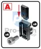 An instructional diagram showing how to assemble Qbrick System Custom Connectors. Produktbild-Vorschau