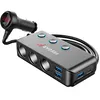 A car charger adapter with multiple USB ports and cigarette lighter sockets. Podgląd zdjęcia produktu