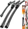 Three windshield wipers and their packaging are displayed against a white background. Produktbild-Vorschau