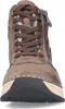 A close-up front view of a brown high-top sneaker boot. Produktbild-Vorschau
