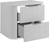 A white bathroom cabinet with two drawers, one of which is partially open. Produktbild-Vorschau