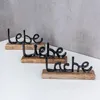 3er Set Schriftzug Lebe Lache Liebe L22cm Metall Schwarz Produktbild-Vorschau 2