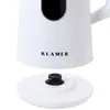Close-up of the base of a white electric kettle and its power base. Produktbild-Vorschau