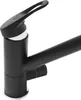 A close-up studio shot of a black kitchen faucet with a silver accent ring. Podgląd zdjęcia produktu