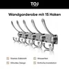 TOJ Living Nástenný vešiak na kabáty - 45 cm - 15 háčikov - Náhľad obrázku produktu 3