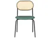 A single chair with a dark green seat and a woven backrest. Náhled obrázku produktu