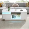 Merax Hochglänzender LED-Couchtisch mit Schublade und 4 Produktbild-Vorschau 8