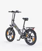 A gray folding electric bicycle with fat tires is shown against a white background. Produktbild-Vorschau