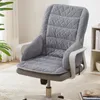 A gray office chair cushion with a quilted pattern is shown on an office chair. Produktbild-Vorschau