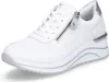 A white Remonte women's sneaker with silver accents and a zipper detail, shown from a side-angle on a white background. Náhled obrázku produktu