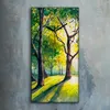 Wanduhr Uhr Wandbild Leinwand 30x60 Malerei Wald Bäume Produktbild-Vorschau 2