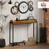 Mesa consola HOMCOM para pasillo, con barandilla, 100x30x91 Vista previa de la imagen del producto 2