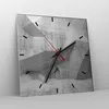 Wanduhr - Quadrat - Glasuhr - Beton Wand Grau - 40x40cm - Produktbild-Vorschau 4