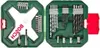 An open green tool case containing various drill bits and screwdriver bits. Produktbild-Vorschau