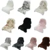 A collage of different colored faux fur seat covers. Produktbild-Vorschau