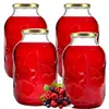 Four glass jars filled with red liquid, with a pile of berries in front of one jar. Podgląd zdjęcia produktu