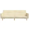 vidaXL Schlafsofa 2-Sitzer Creme Stoff Produktbild-Vorschau 4
