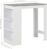 vidaXL Barový stůl s policí bílý 110x50x103 cm Náhled obrázku produktu 5