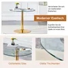 Tisch-Stuhl-Set, Glastisch Ø85cm, Metallstütze, 2 Produktbild-Vorschau 10