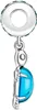 A silver charm with a blue gem, shaped like a turtle. Anteprima dell’immagine prodotto