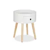 Relaxdays Beistelltisch rund, Schublade, Holzbeine, Produktbild-Vorschau 9