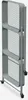 A folded gray three-tier serving cart with wheels. Voir les images du produit