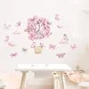 Rosa Schmetterlings korb Wandaufkleber,Wandsticker Produktbild-Vorschau 4
