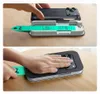 Two images showing the process of applying a screen protector to a smartphone using an alignment tool. Náhľad obrázku produktu