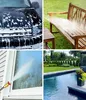 A collage of four images showing different cleaning applications of a pressure washer. Produktbild-Vorschau