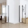 MIQU Duschkabine 90x80 x185 cm Eckeinstieg Falttür 180º Produktbild-Vorschau 2