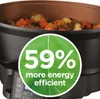 A slow cooker filled with food, with a green circular overlay indicating energy efficiency. Anteprima dell’immagine prodotto