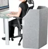 A person is sitting at a desk using a computer, with a privacy screen around their chair. Anteprima dell’immagine prodotto