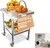 XMTECH Edelstahl Arbeitstisch 61×46×85 cm, 300 kg, mit Produktbild-Vorschau 1