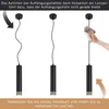 Three images showing how to straighten a hanging wire for a lamp. Anteprima dell’immagine prodotto