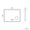 Technical drawing of a rectangular mirror with dimensions and features indicated. Produktbild-Vorschau