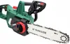 A close-up, studio shot of a cordless chainsaw against a white background. Produktbild-Vorschau