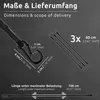 Diagram showing dimensions and scope of delivery for bungee cords with carabiners. Produktbild-Vorschau