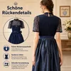 Dirndl Kleid Damen Lang, Trachtenkleid mit Schürze und Produktbild-Vorschau 8