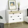 HOMCOM Commode 5 tiroirs Design scandinave Meuble de Voir les images du produit 8