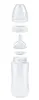 An exploded view of a baby bottle and its components, arranged vertically against a white background. Produktbild-Vorschau