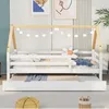 Hausbett mit Gästebett, 90x200 cm, Kinderbett mit Produktbild-Vorschau 2