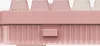 A close-up shot of the bottom and side of a pink mechanical keyboard. Voir les images du produit