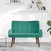 vidaXL 2-Sitzer Sofa Türkis 115 x 61 x 87 cm Samt Produktbild-Vorschau 3