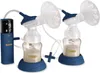 A double electric breast pump with a digital display and two collection bottles. Podgląd zdjęcia produktu