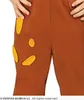 A close-up view of a child's brown costume pants with yellow patches. Podgląd zdjęcia produktu