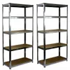 Two identical metal shelving units with wooden shelves against a white background. Náhled obrázku produktu