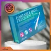 A product box for a high-frequency facial device is displayed on a white pedestal. Produktbild-Vorschau