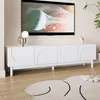 A modern living room with a white TV stand and a large TV displaying a space image. Anteprima dell’immagine prodotto